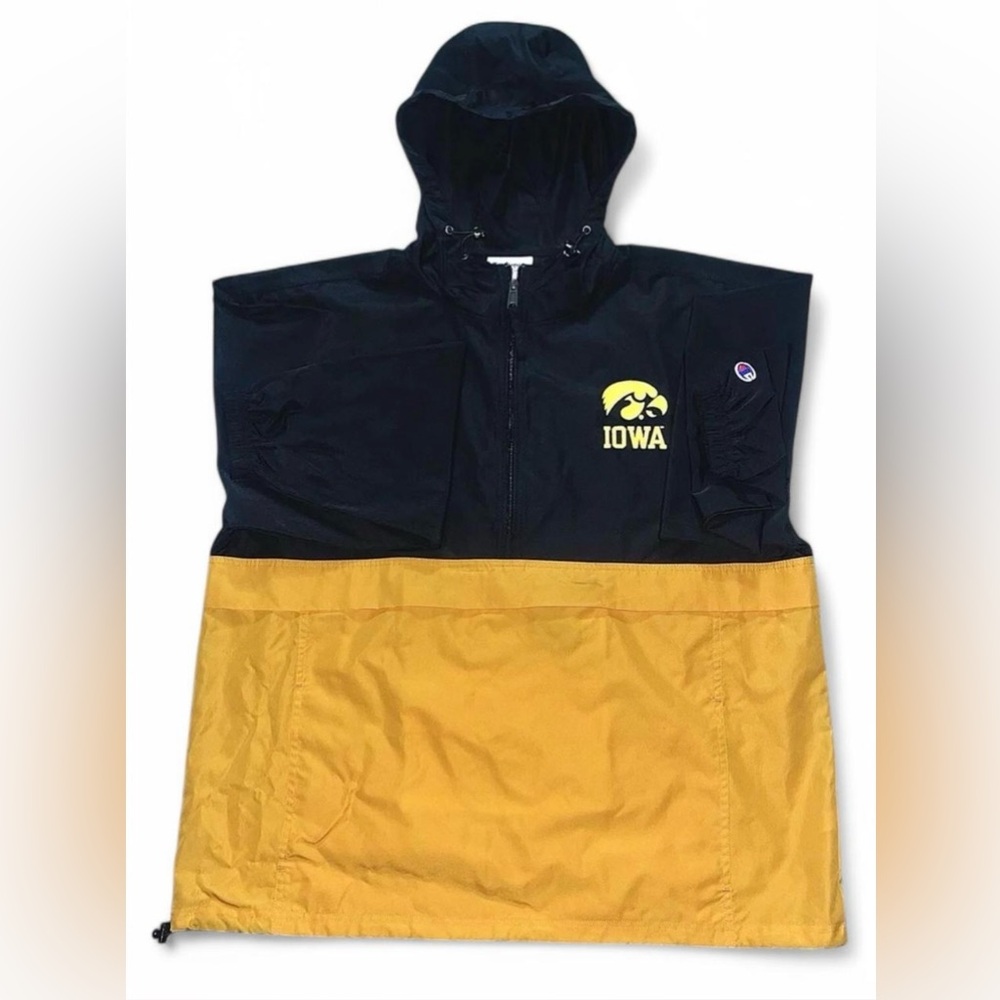 Champion Iowa Hawkeyes windbreaker jacket in navy and yellow XL